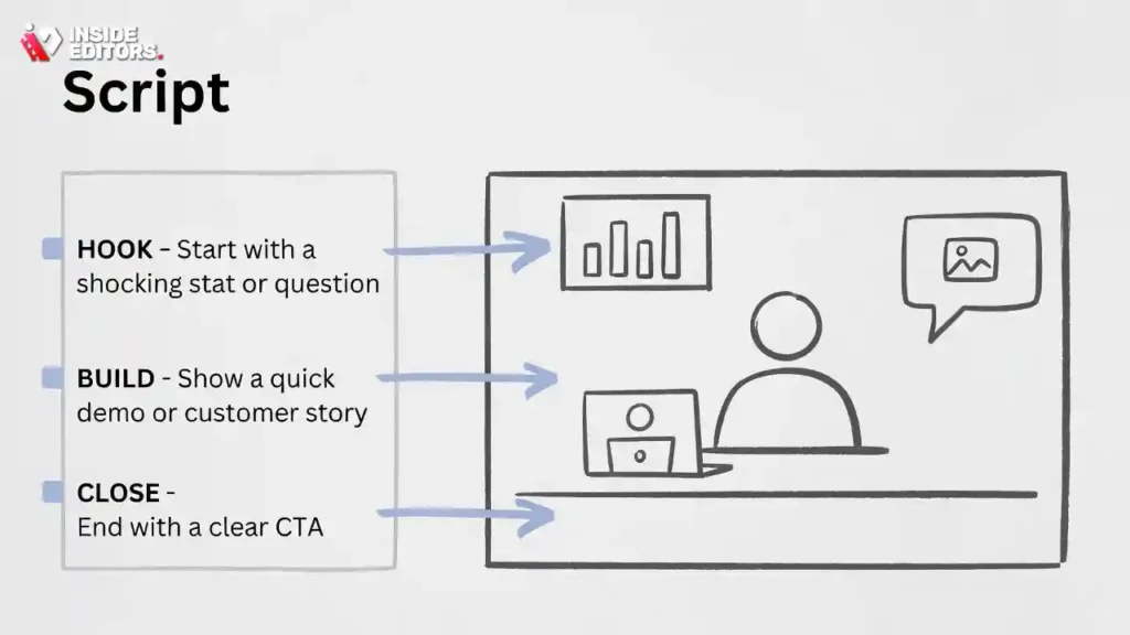 A visual graphic showing a panel from a hand-drawn storyboard transitioning directly to the matching final frame of video footage on a digital screen.