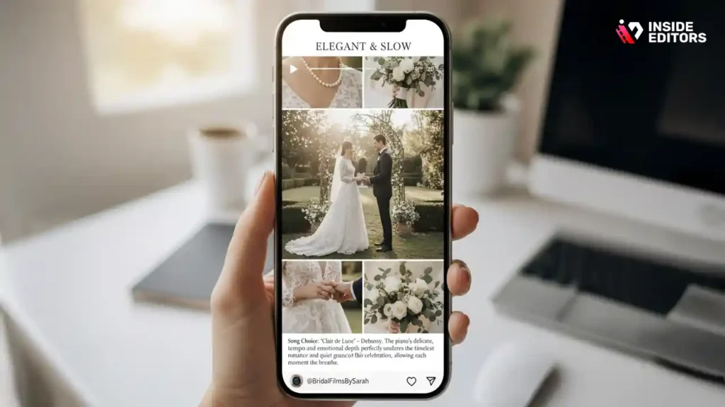 Portfolio curation tactics for wedding video editing work.