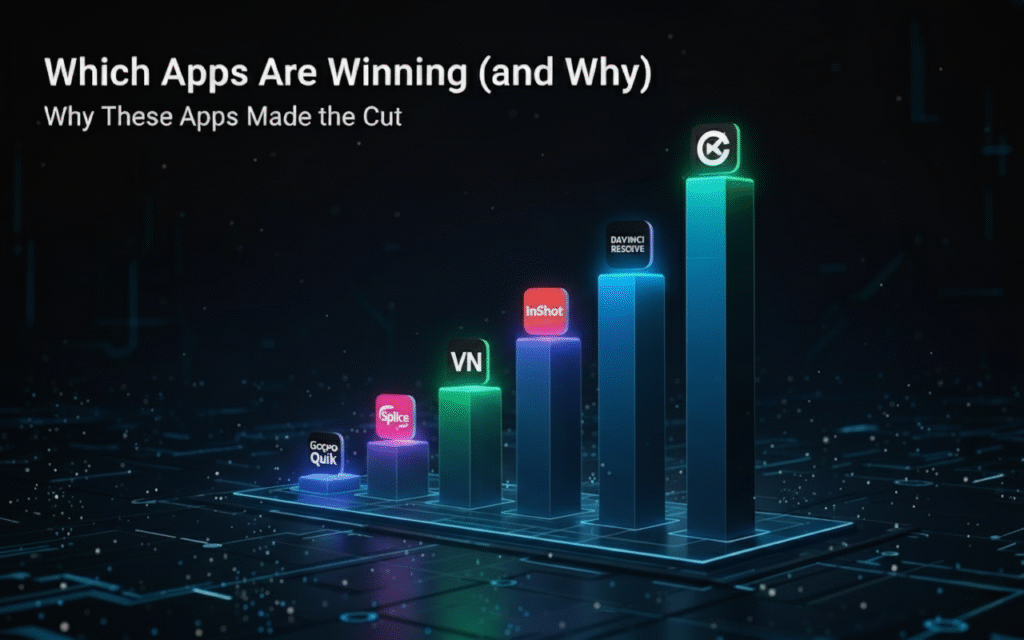 Leading video editing apps in 2026 and their features.