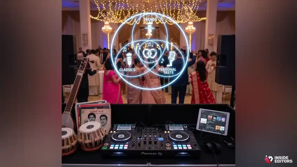 Editor comparing trending and classic wedding music choices.
