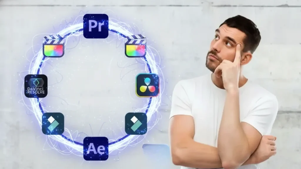 Professional editor using advanced tools for a corporate video editing service Mississauga project.