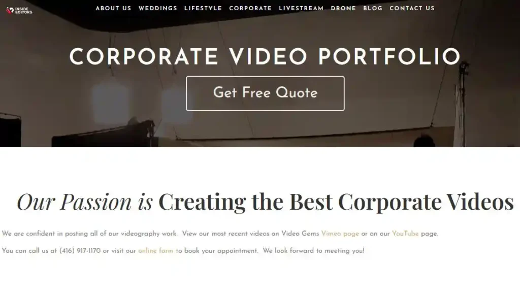 A seasoned corporate video editor at Video Gems working in a longstanding GTA studio environment.