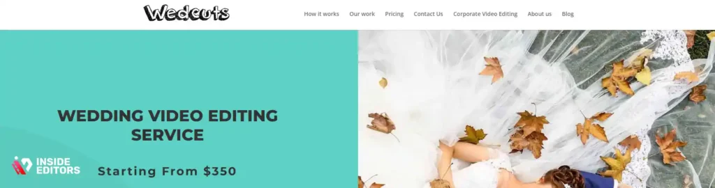 Editors at a wedding video editing company crafting emotional stories for couples.