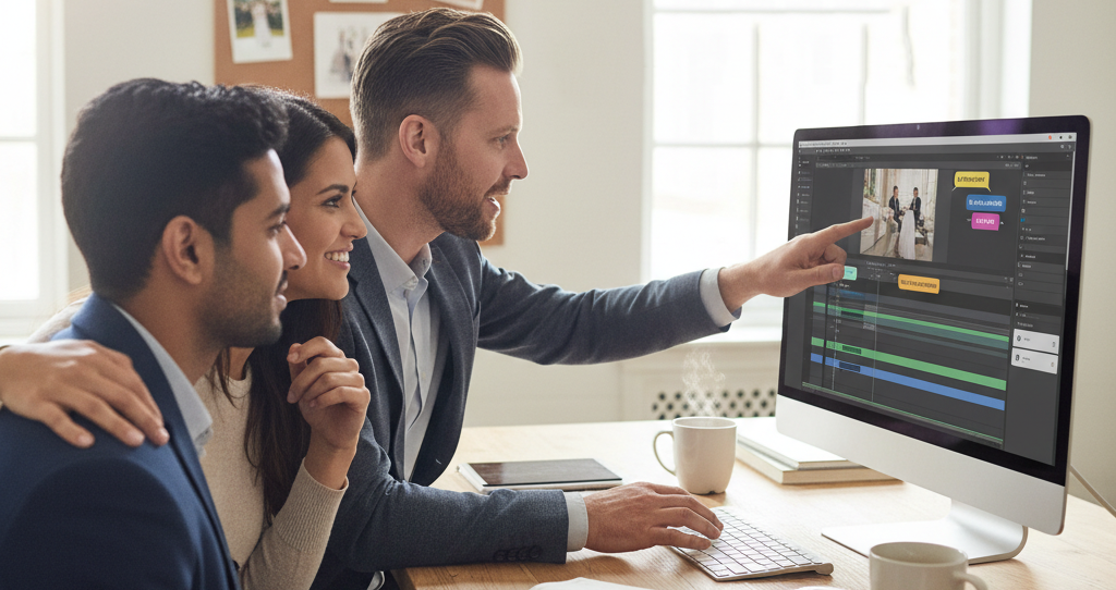 Editor collaborating with clients and turning feedback into perfection.