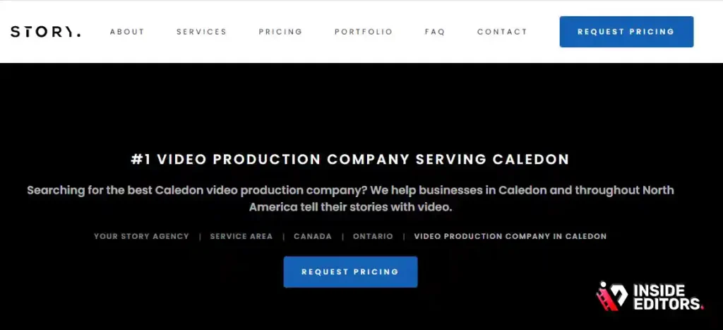 A high-end production team at Your Story Agency working on premium corporate video projects in Caledon.