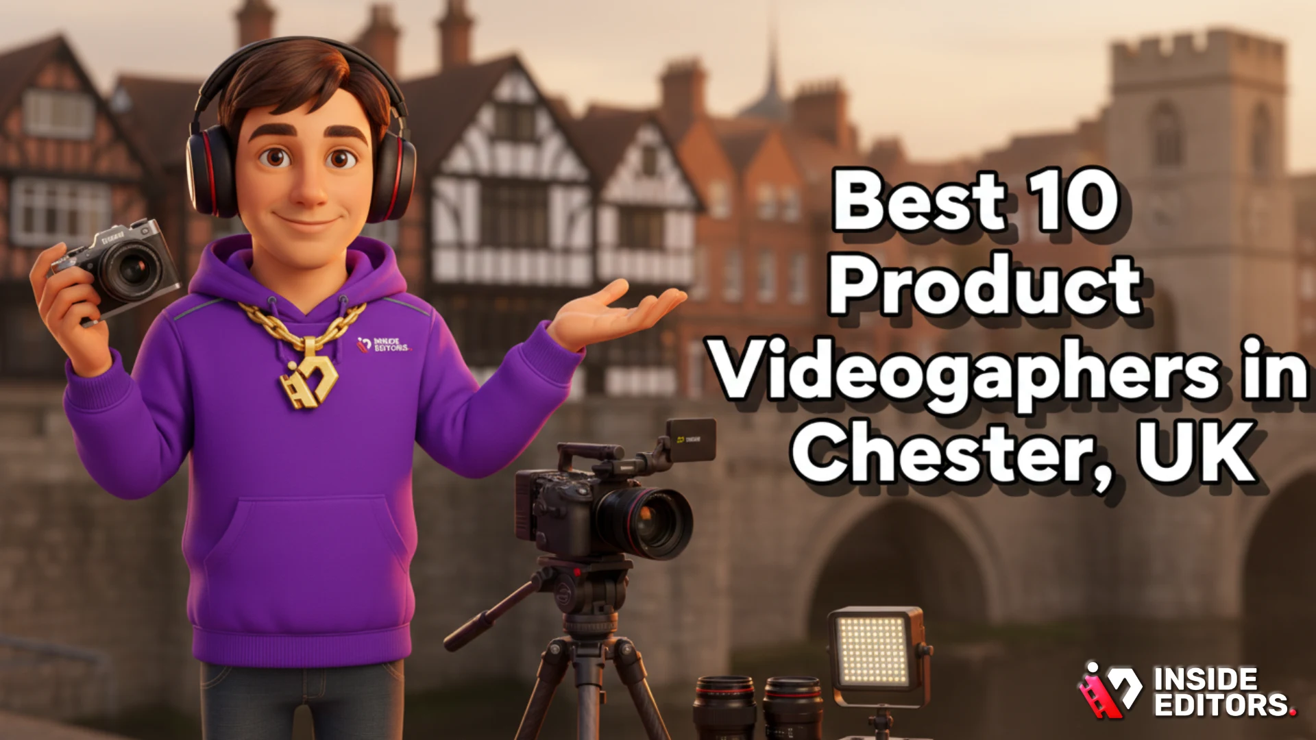 A professional studio setup for product videography, highlighting the Best 10 Product Videographers in Chester, UK.