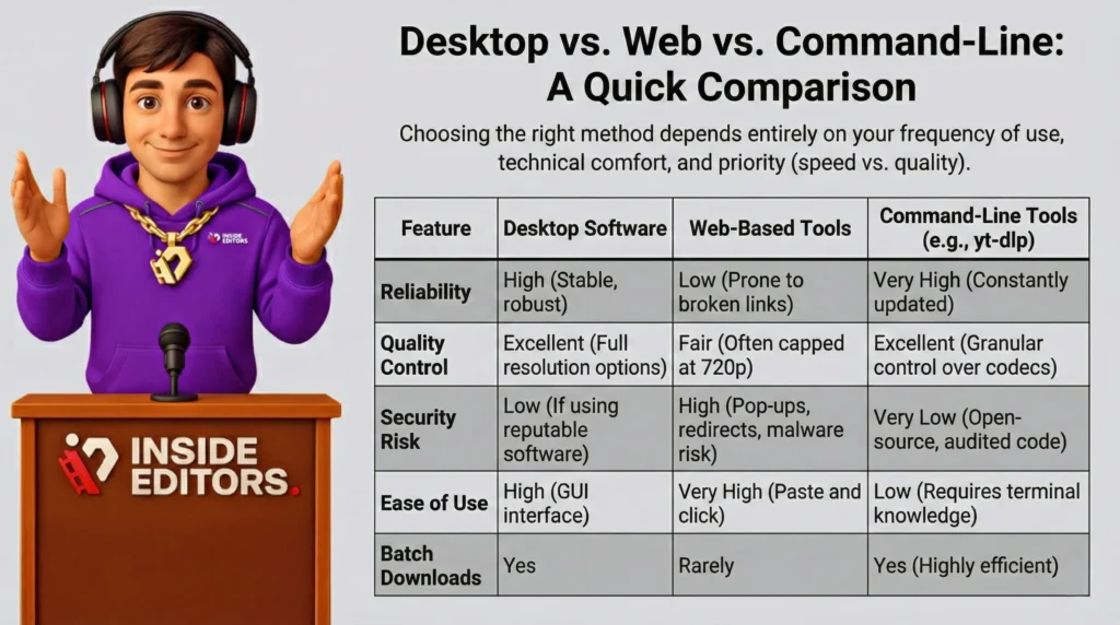 Desktop vs. Web vs. Command-Line: A Quick Comparison