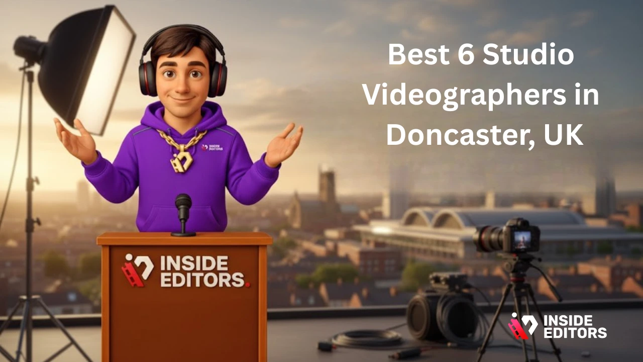 A professional studio setup with cameras and lighting used by Studio Videographers in Doncaster, UK