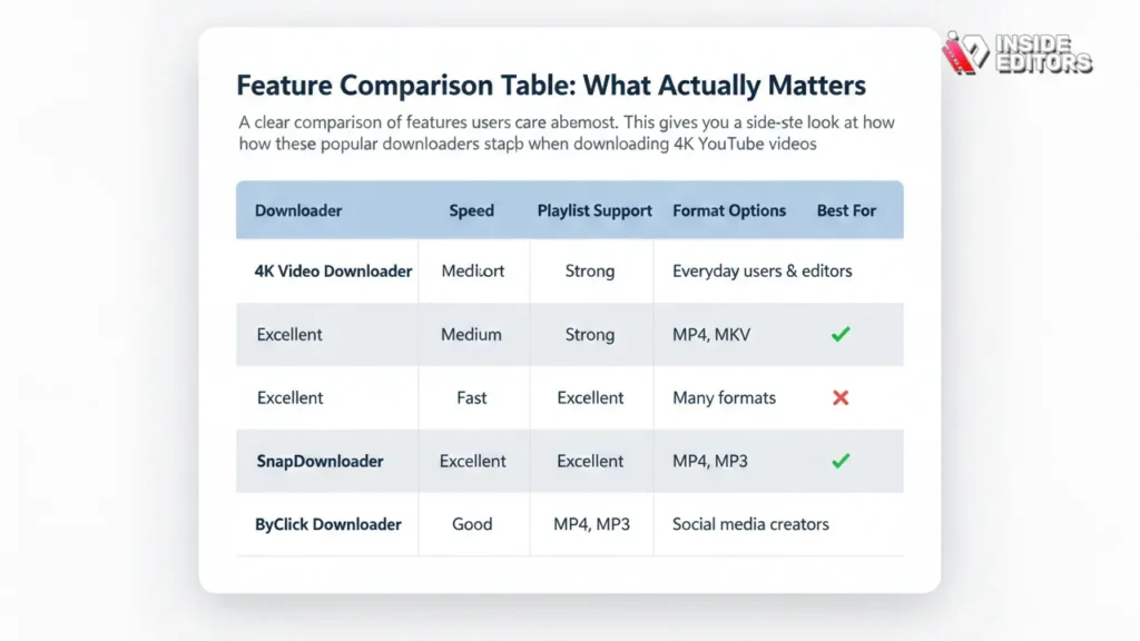 Feature Comparison Table: What Actually Matters