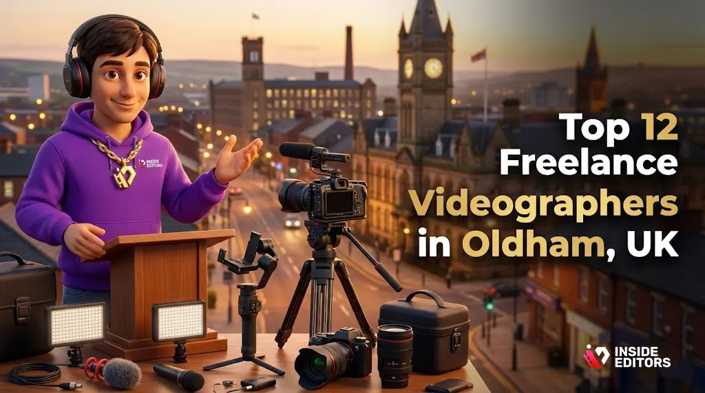 A camera operator filming a scene in Oldham, UK, highlighting Freelance Videographers in Oldham, UK
