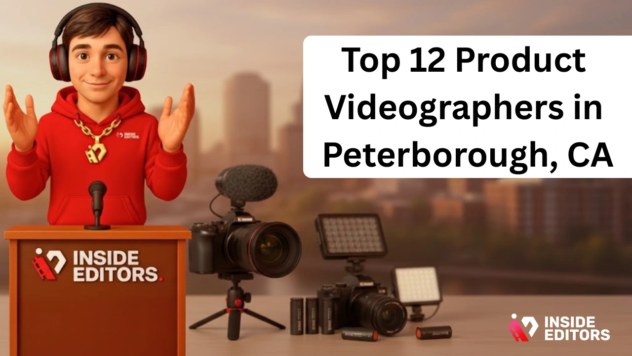 Professional Studio Videographers in Peterborough setting up lighting for a corporate interview shoot.