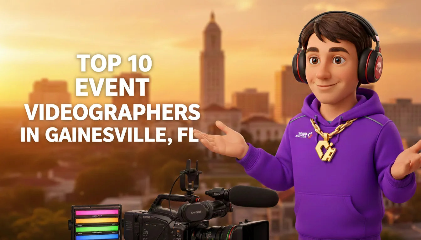 A professional Event Videographers in Gainesville, FL filming a large corporate event setup.