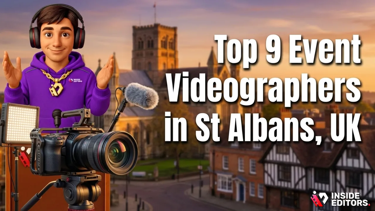 A professional camera operator filming an event in St Albans, UK, highlighting the Top 9 Event Videographers in St Albans, UK