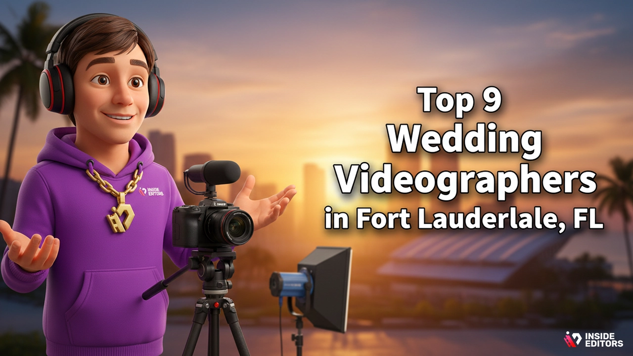 A couple embracing on a Fort Lauderdale beach with a professional Wedding Videographers in Fort Lauderdale, FL filming them.