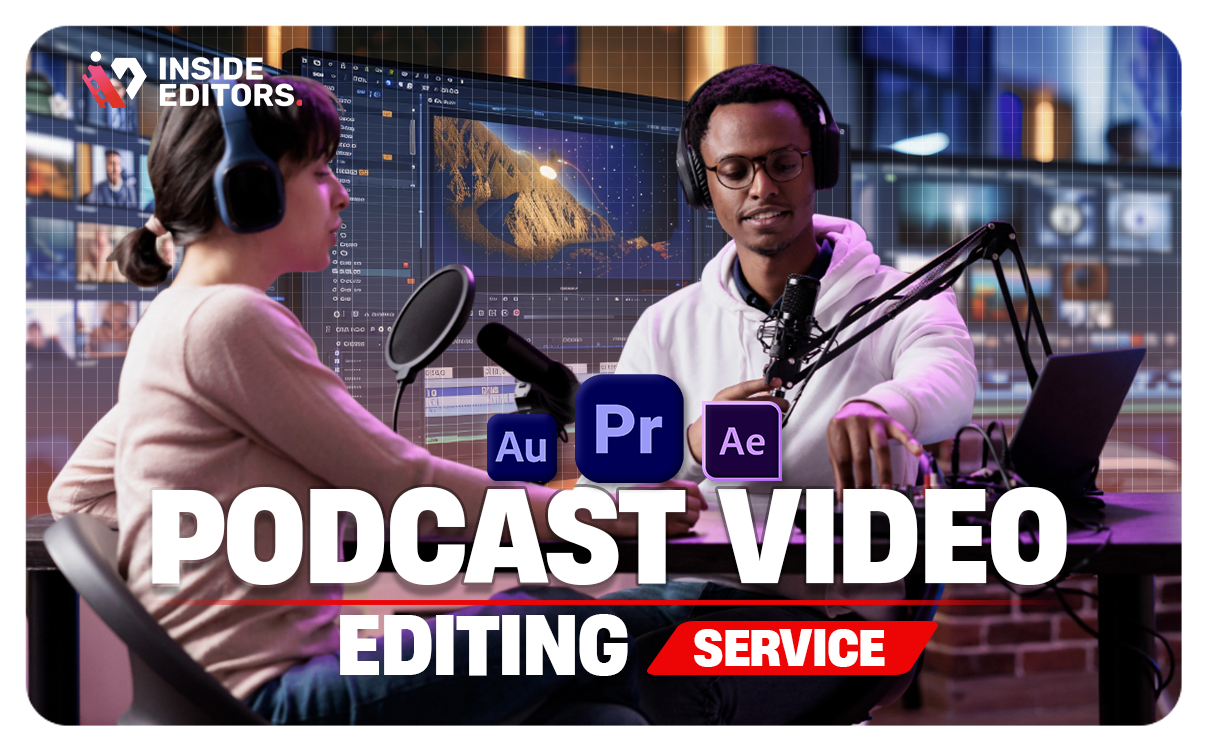 Thumbnail image showcasing podcast video editing services