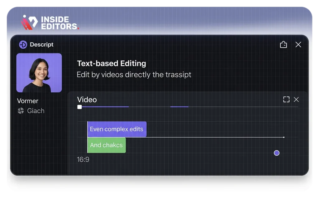 Thumbnail image for Descript 2025 tutorial showcasing AI editing features