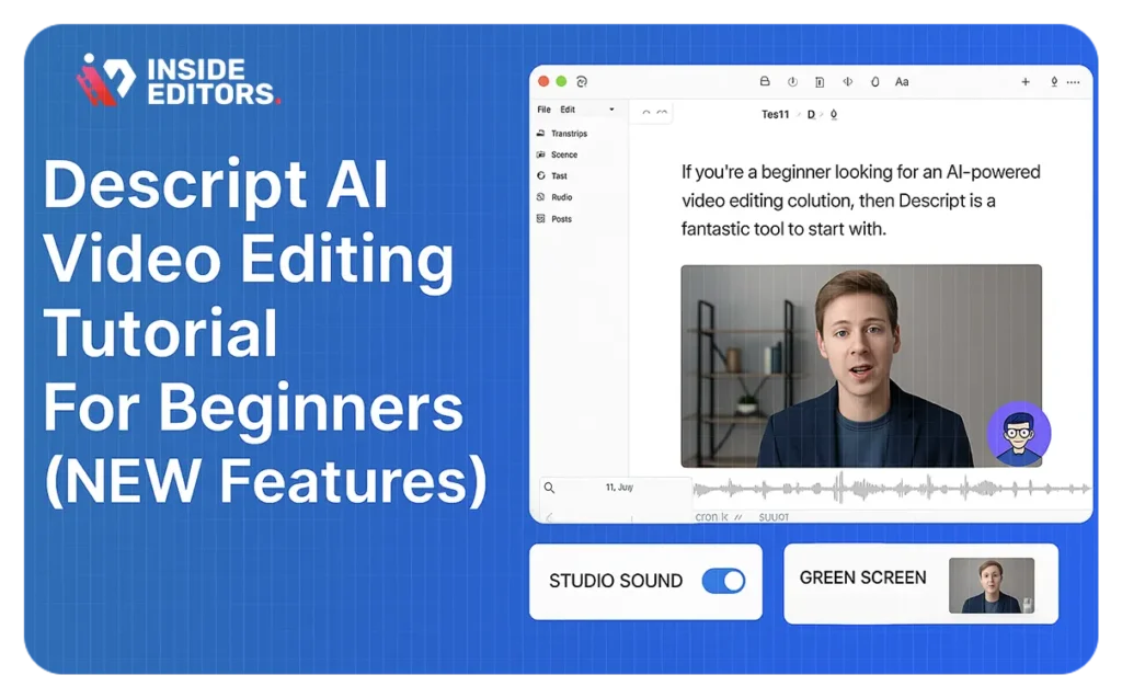 Thumbnail image for Descript AI Video Editing Tutorial for Beginners by Inside Editors