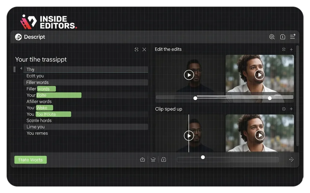 Thumbnail image for Descript video editing tutorial by Inside Editors