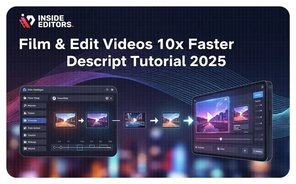 Thumbnail image for Descript tutorial on filming and editing videos 10x faster by Inside Editors