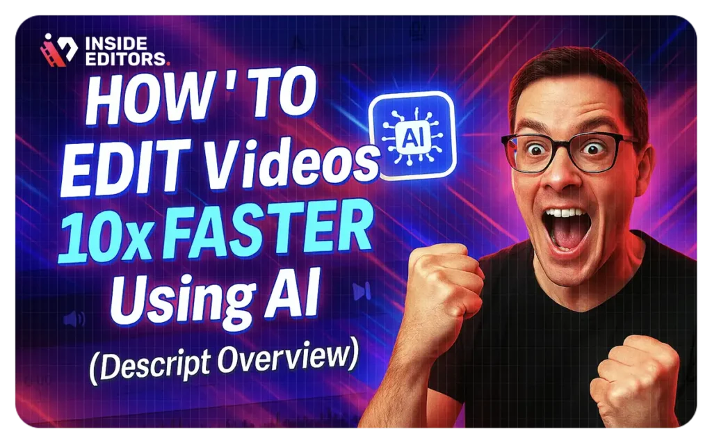 Thumbnail image for How to Edit Videos 10x Faster Using AI by Inside Editors