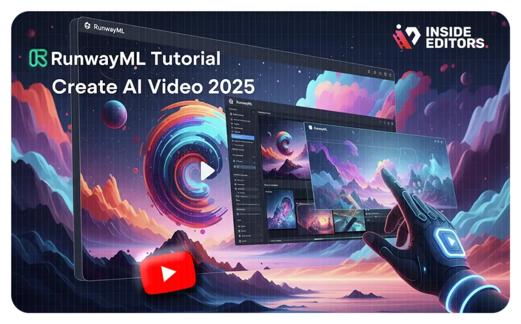 Thumbnail image of RunwayML AI video tutorial by Inside Editors