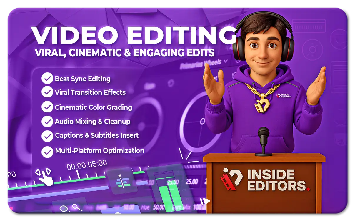 Video Editing Services by Inside Editors professional editing team