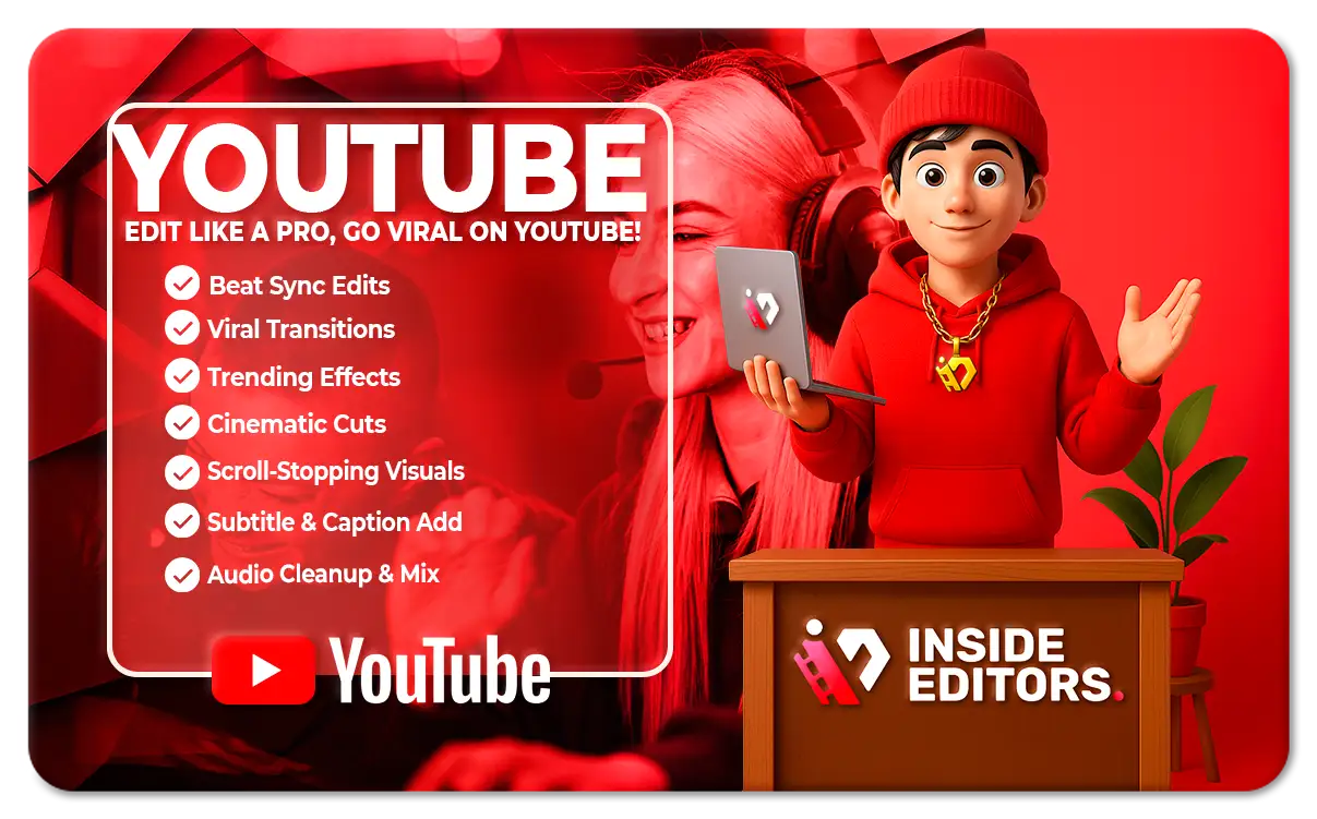 YouTube Video Editing Services by Inside Editors professional team